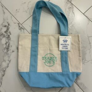 Trader Joe’s Pastel Blue MINI Canvas Tote Bag